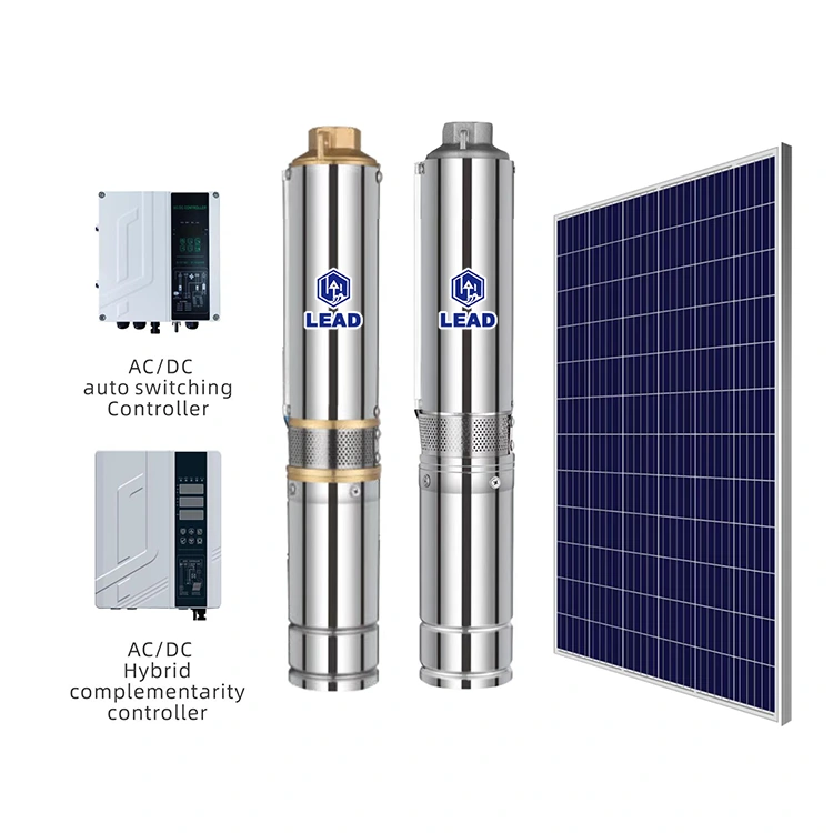 SD Deep Well Solar Submersible Bombas AC DC alimentado