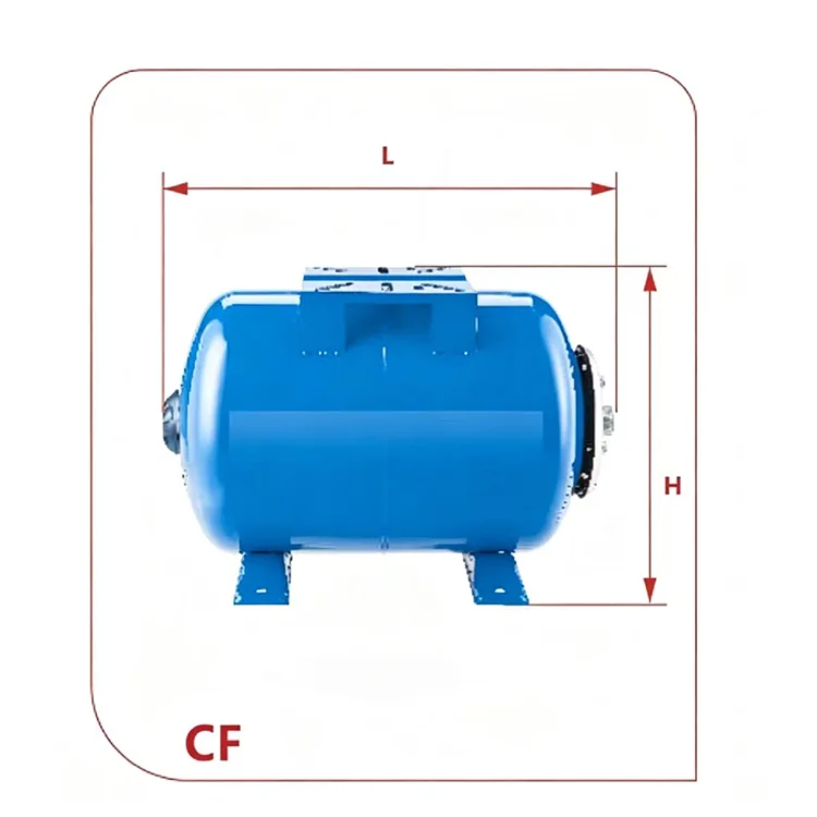 Tanques de expansão de membrana substituível horizontal série CF (aço carbono) — 19L a 100L